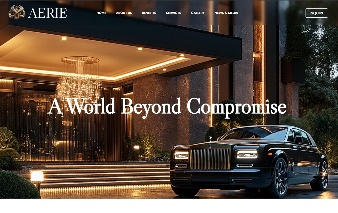 Aerie Clubs website preview